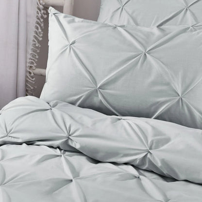 Diamond Pintuck Lara Duvet Set Silver
