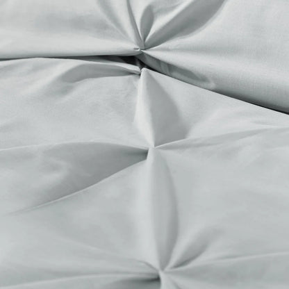 Diamond Pintuck Lara Duvet Set Silver