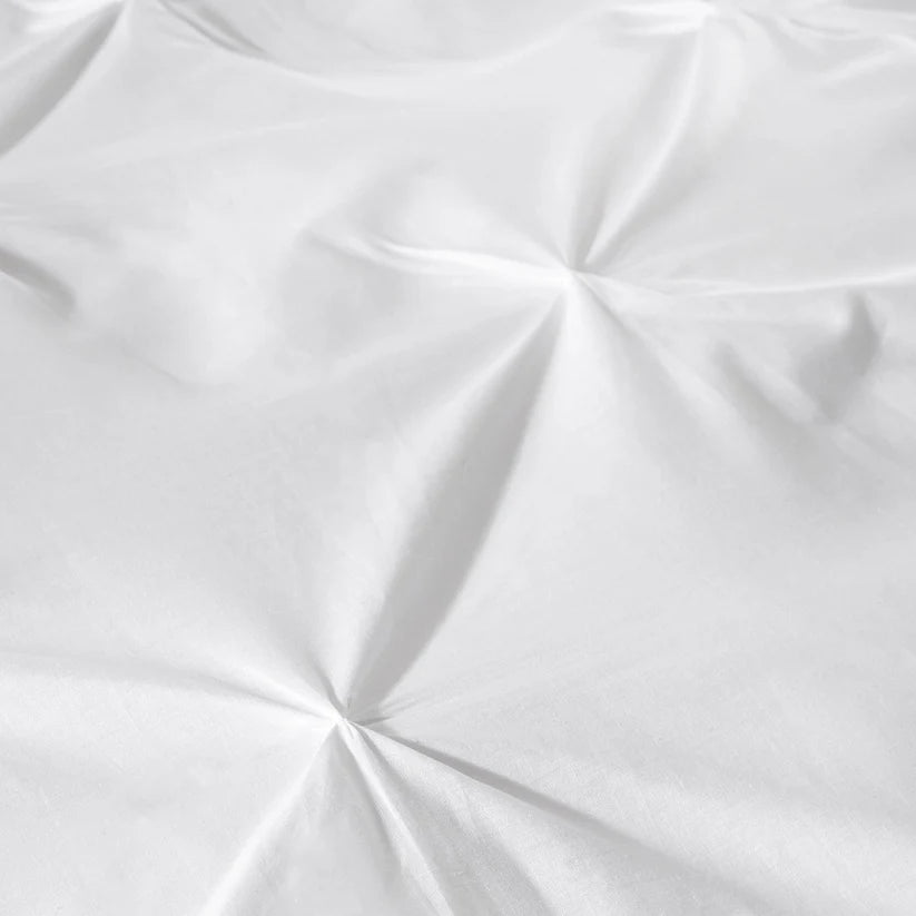 Diamond Pintuck Lara Duvet Set White