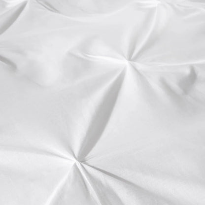 Diamond Pintuck Lara Duvet Set White