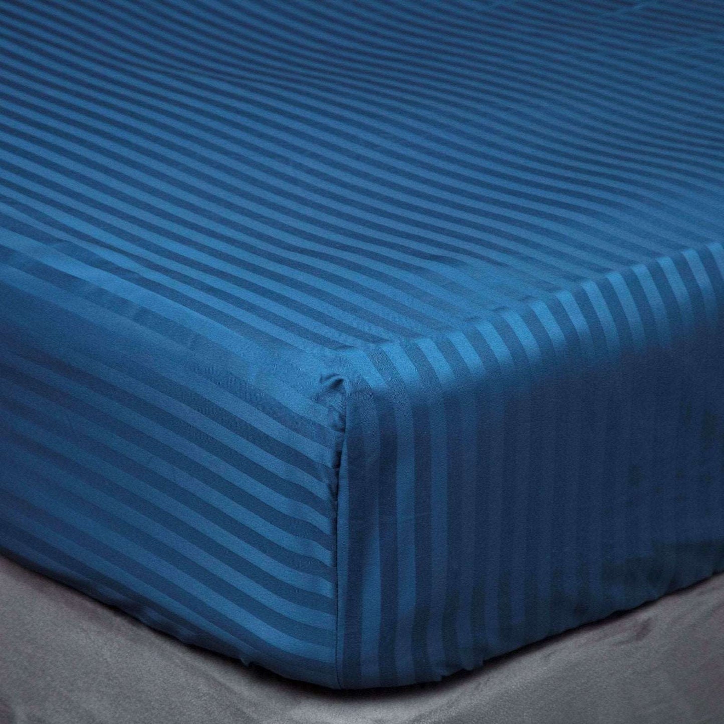 Hotel Suite 540 Count Satin Stripe Fitted Sheet - Island Bedshape