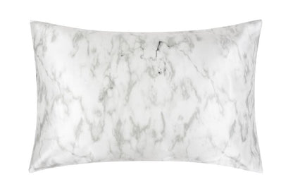 white pillowcase with light grey marble effect