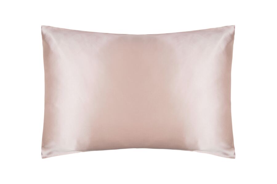 blush coloured silk pillowcase