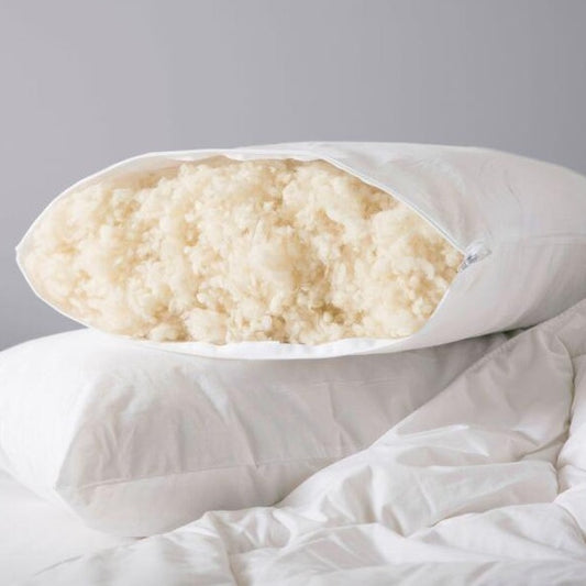 Find your own level of comfort with our wool pillow. We have generously filled the pillow with loose removeable wool. Simply unzip the pillow and remove some of the wool should you want a softer pillow.