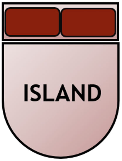 Example of Island bed shape, square at top with rounded bottom