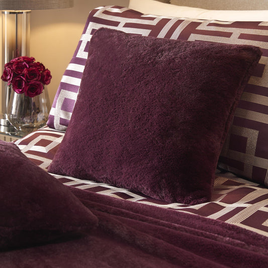 Lucie Filled Cushion by Soiree in Damson 43 x 43cm