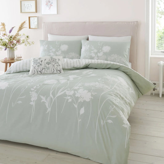 Meadowsweet Green Single duvet set