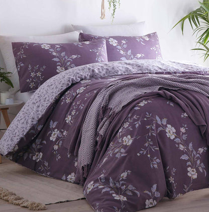 classic painted flower blossoms in harmonising shades of purple