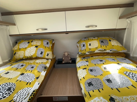 Dotty Sheep Single duvet set Ochre