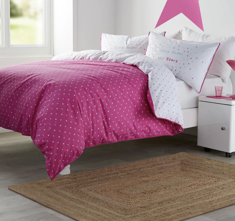 Pink star bedding single deals