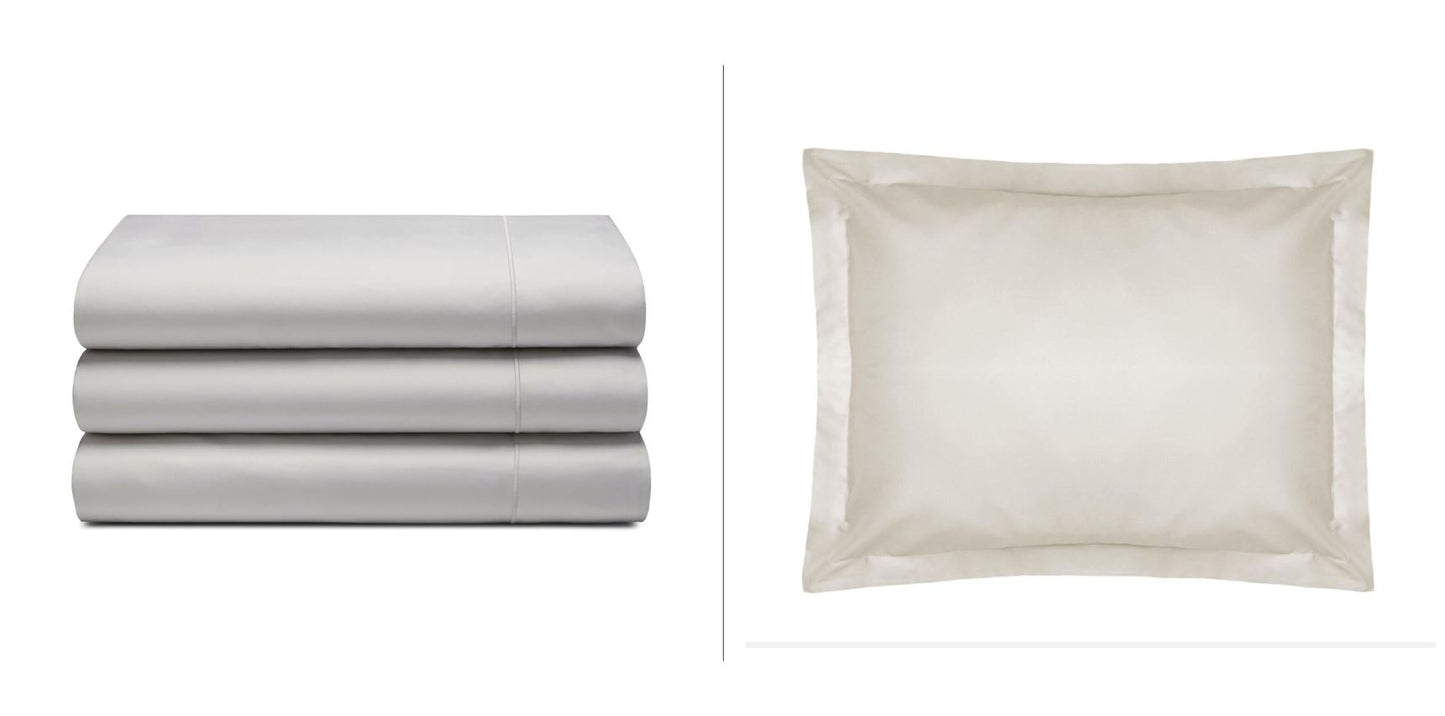 ivory sheet and oxford pillowcase
