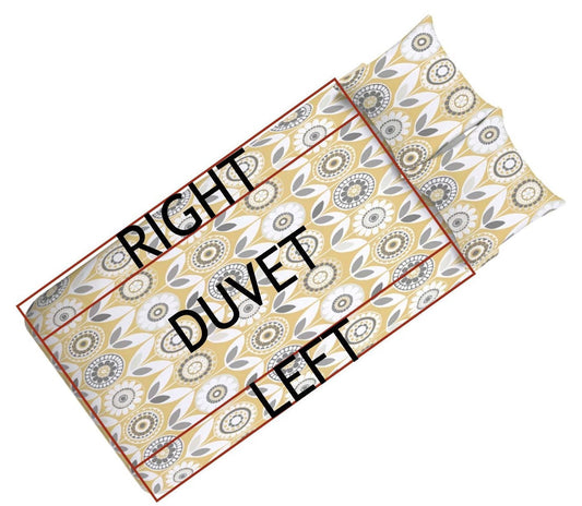 diagram of tuck me under on a single duvet cover